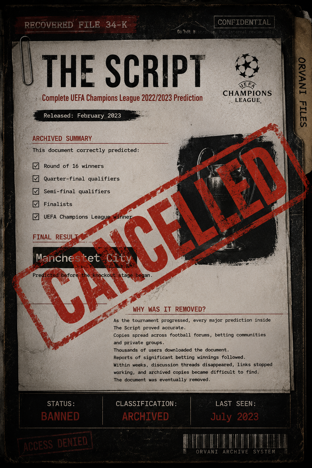 Recovered evidence